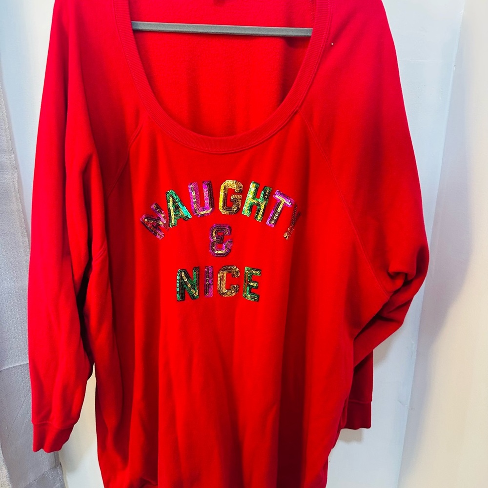 Torrid Red Naughty & Nice Sweatshirt